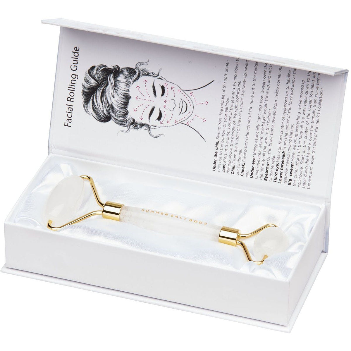 Facial Roller- Clear Quartz Summer Salt Body Clear Quartz, Clear Quartz Facial Roller, Crystals, Crytsal Facial Roller, Facial Roller, Summer Salt Body