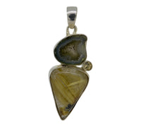 Agate & Rutilated Quartz Pendant
