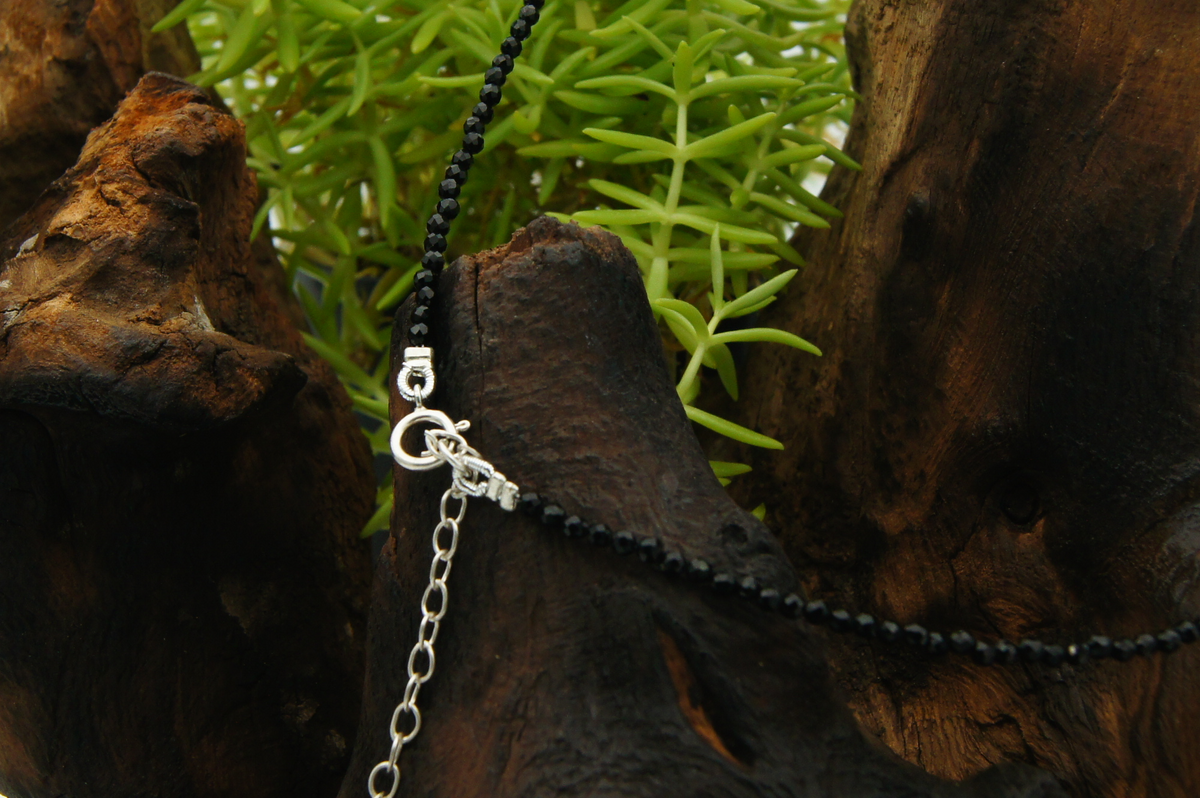 Black Spinel Necklace NaturesEmporium February 2022, Necklace, Onyx, Sterling Silver