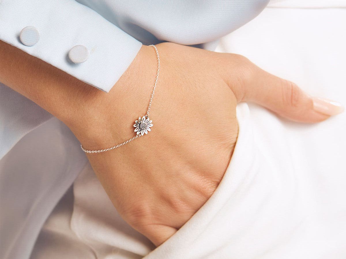 Sterling silver sunflower deals bracelet