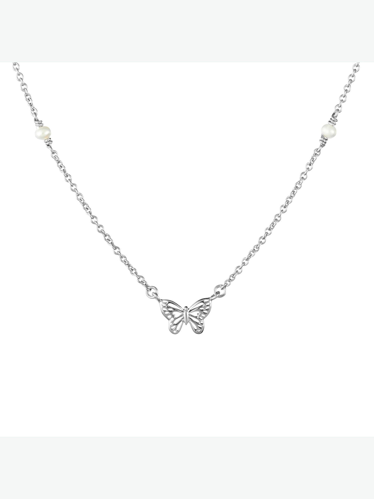 Butterfly Pearl Necklace Midsummer Star Midsummer Star, Sterling Silver, Sterling Silver Necklace