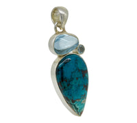 Chrysocolla & Blue Topaz Pendant