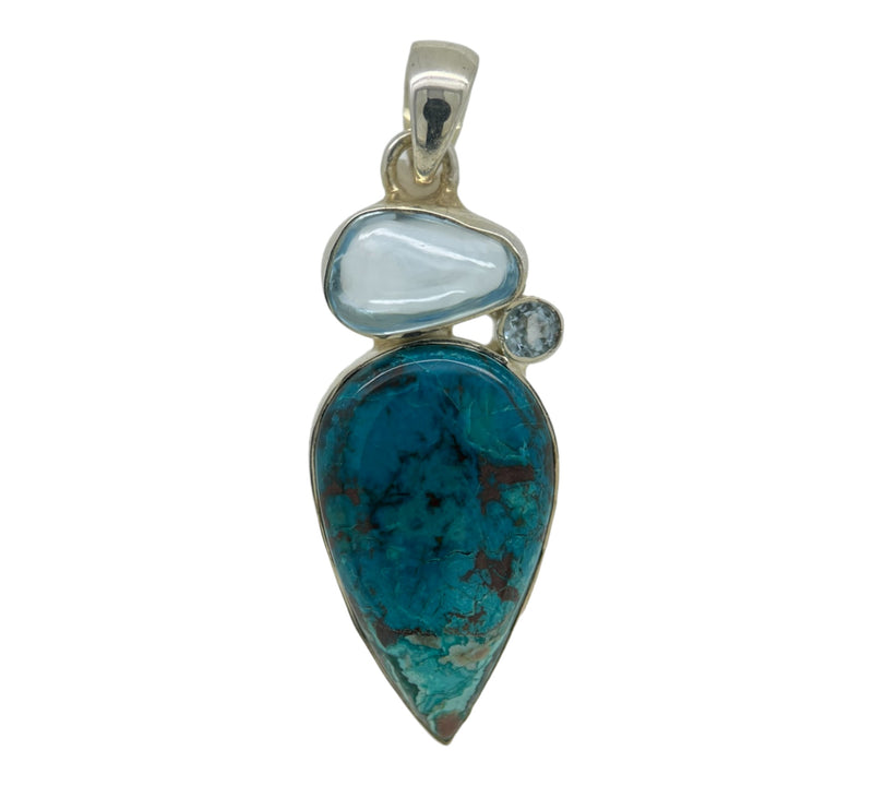 Chrysocolla & Blue Topaz Pendant