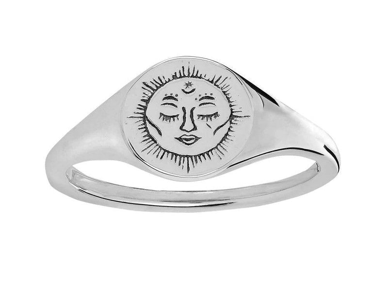 Dainty Moon Signet Ring Midsummer Star Midsummer Star, Ring, Sterling Silver
