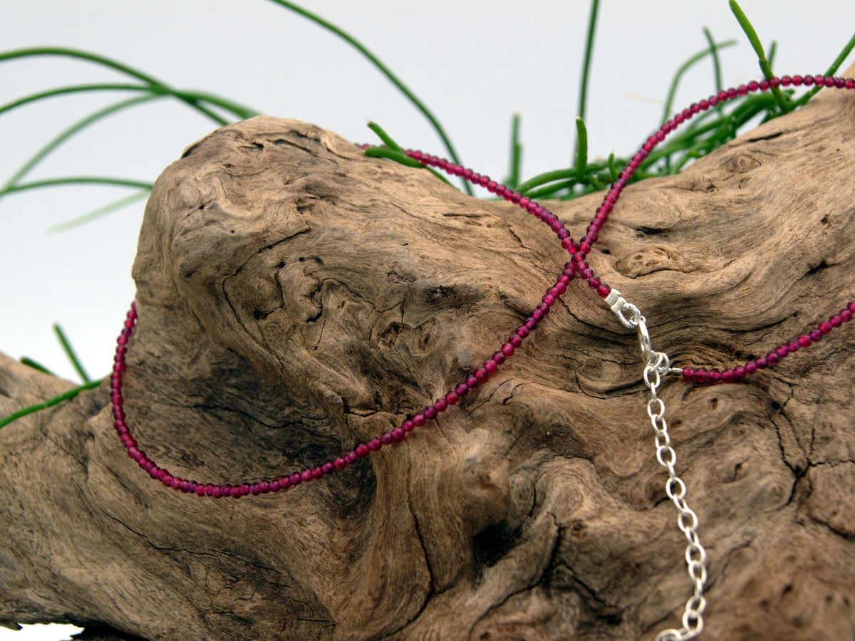 Garnet Beaded Necklace NaturesEmporium Garnet, Necklace, Sterling Silver, Sterling Silver Necklace