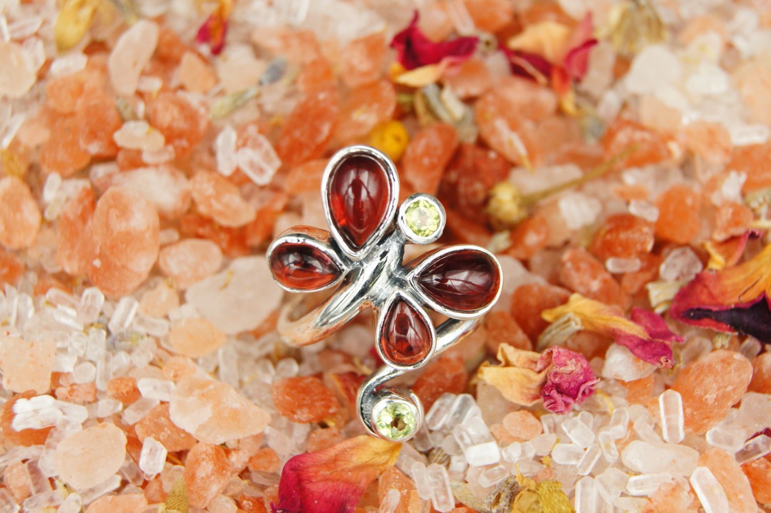 Garnet & Peridot 925 Sterling Silver Ring at Rs 612/piece | 925 Sterling  Silver Ring in Jaipur | ID: 2852711344388