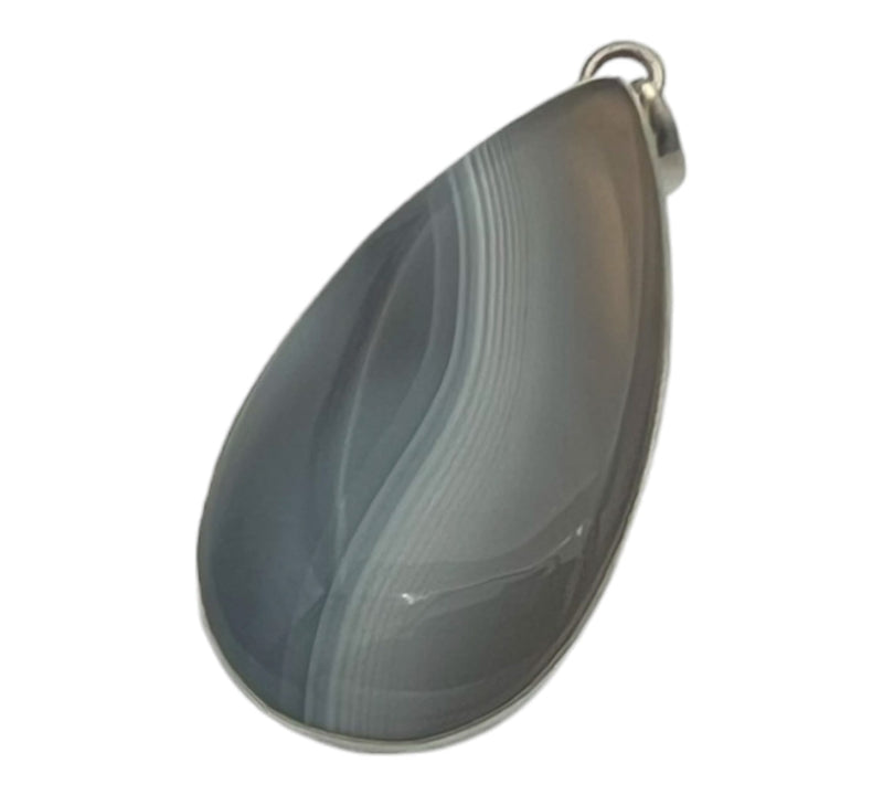 Grey Banded Agate Pendant