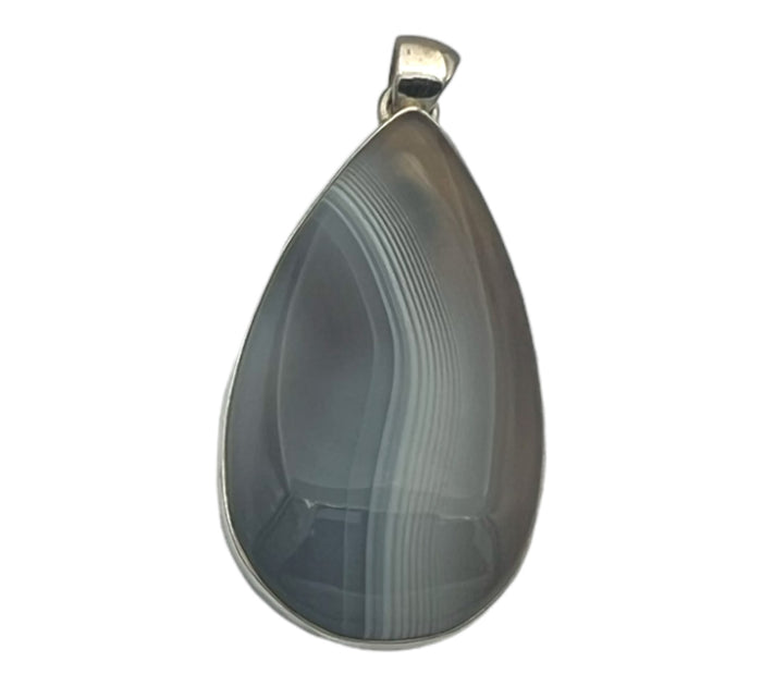 Grey Banded Agate Pendant