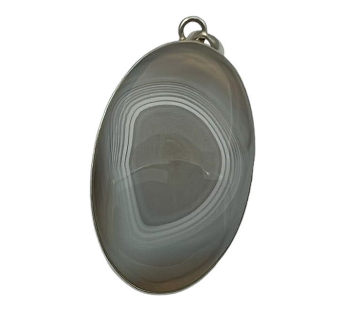 Grey Banded Agate Pendant
