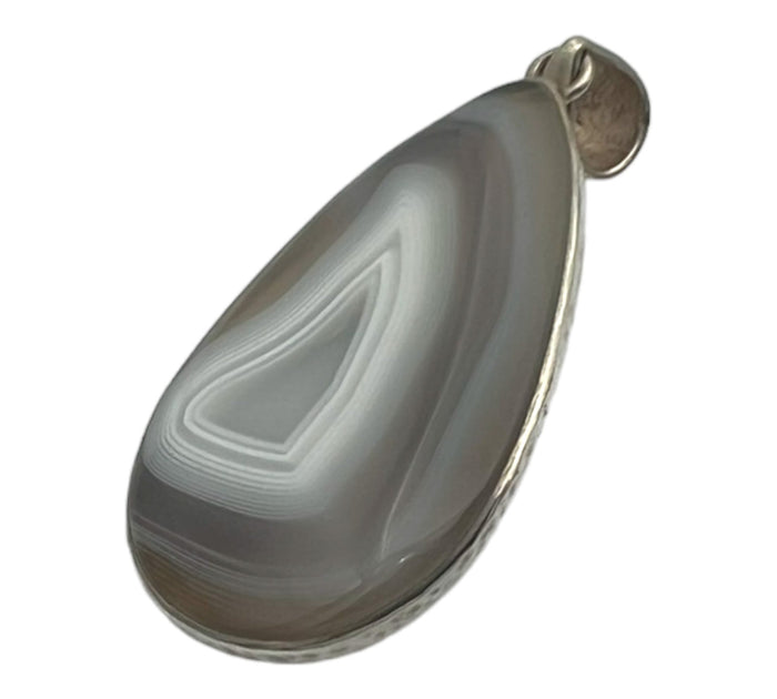 Grey Banded Agate Pendant