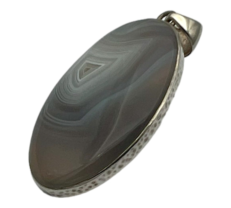 Grey Banded Agate Pendant