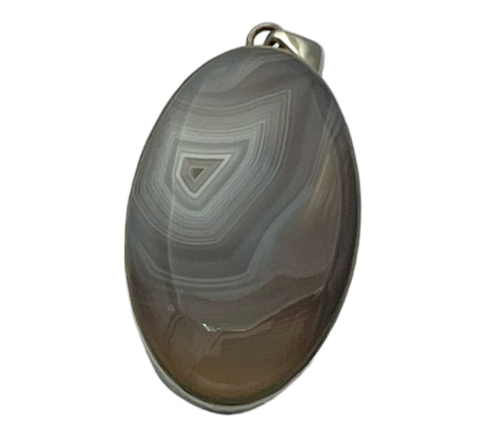 Grey Banded Agate Pendant