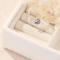 Mandala Moon Moonstone Ring