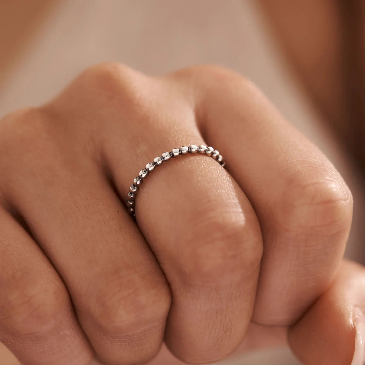 Dainty Beaded Ring