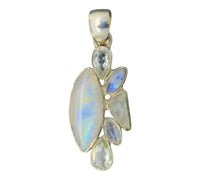 Rainbow Moonstone & Green Amethyst Pendant