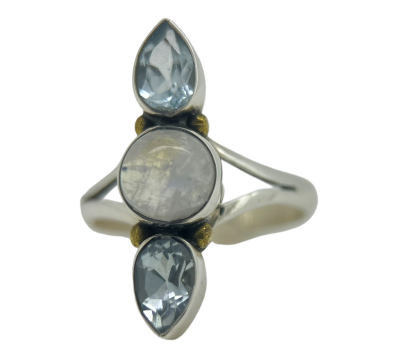 Rainbow Moonstone Ring