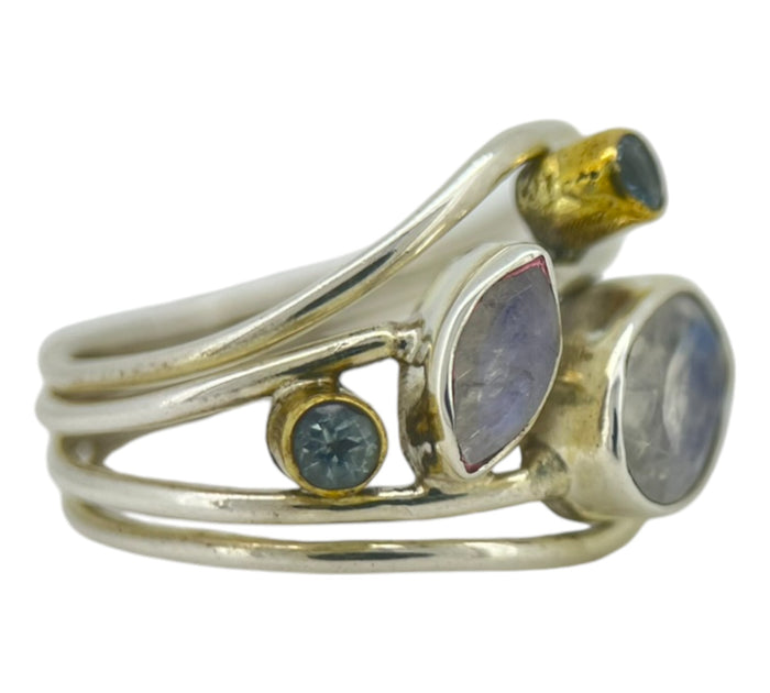 Rainbow Moonstone Ring