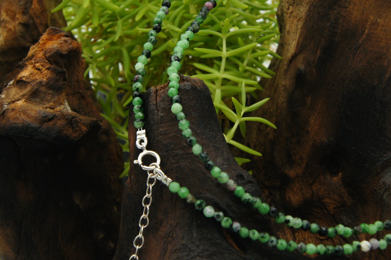 Ruby Zoisite Necklace NaturesEmporium African Turquoise, February 2022, Necklace, Sterling Silver