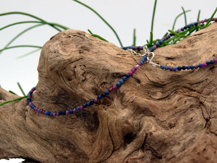 Sapphire Beaded Necklace NaturesEmporium Beaded Jewellery, Necklace, Sapphire, Sterling Silver, Sterling Silver Necklace