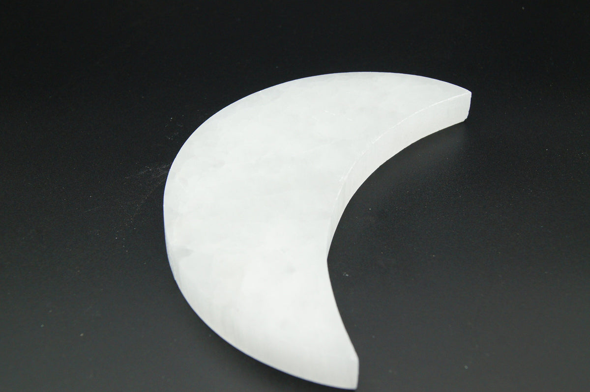 Selenite Crescent Moon Charge Plate NaturesEmporium Crystal Charge Plate, Crystals, Selenite, Selenite Crystal, Selenite Crystal Charge Plate