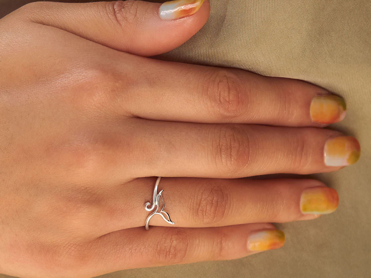 Spirited Dolphin Tail Ring Midsummer Star Midsummer Star, Sterling Silver, Sterling Silver Ring