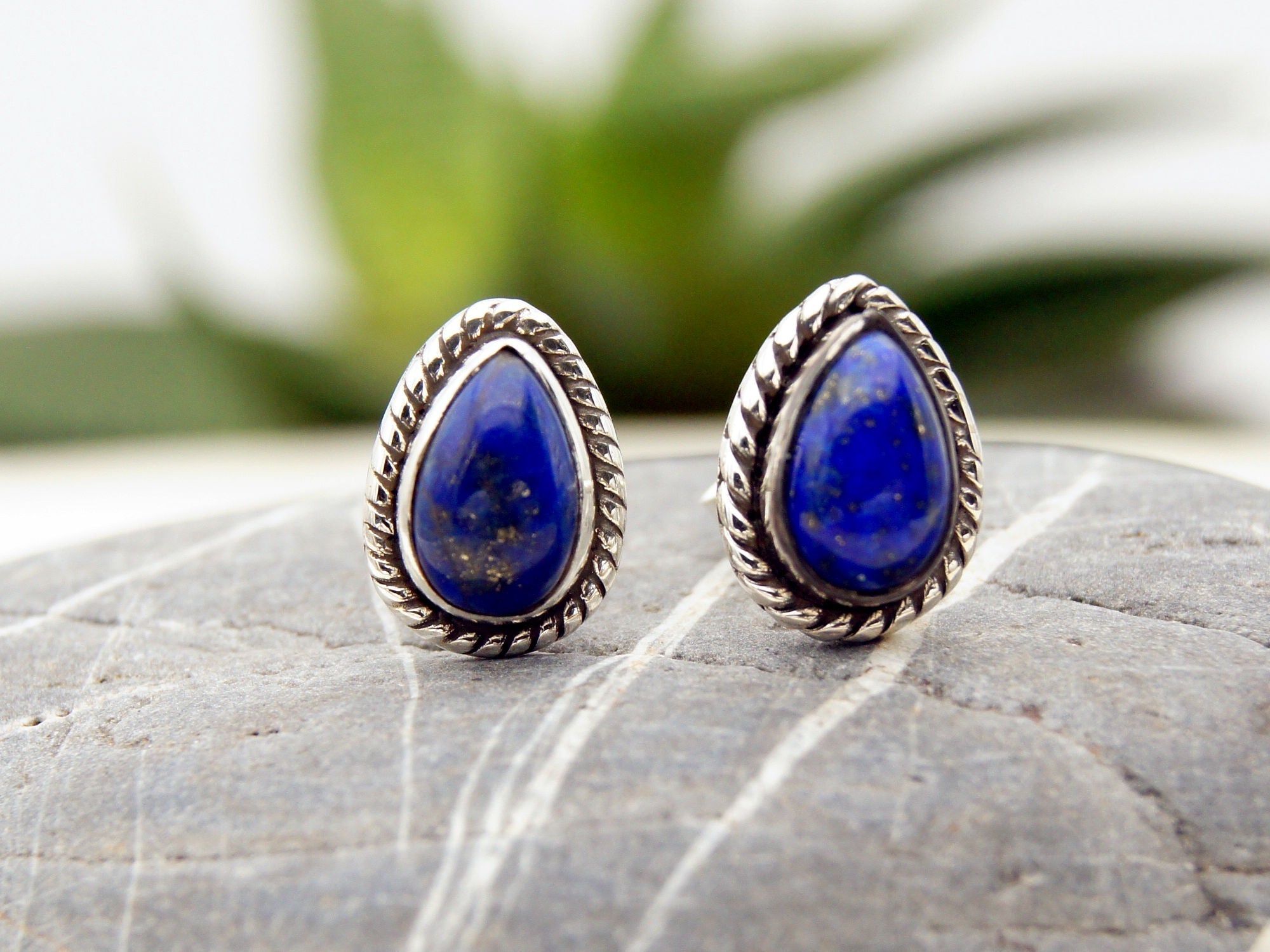 Blue and on sale silver earrings