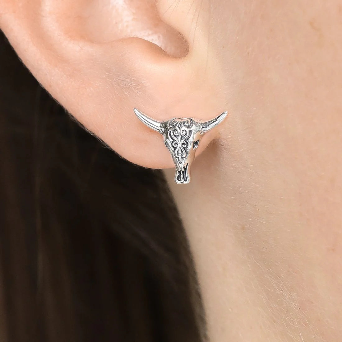 Filigree Skull Studs