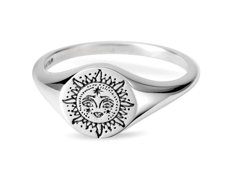 Dainty Sun Signet Ring Midsummer Star Midsummer Star, Ring, Sterling Silver